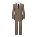 Boys 3 Piece Brown Suit Tweed Check Vintage Retro Tailored Fit 1920s - Knighthood Store