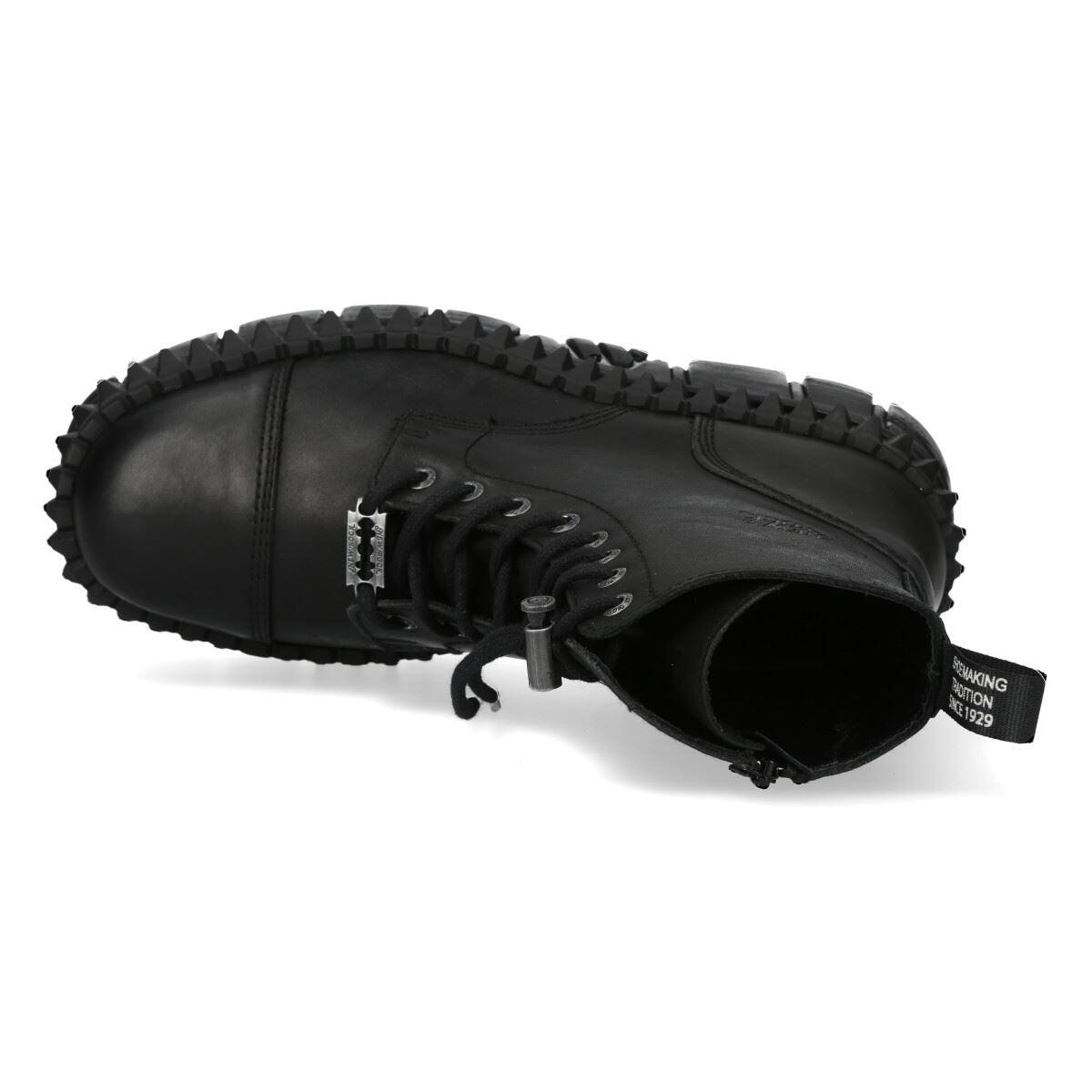 New Rock Boots Punk WALL083CCT-S6 Metallic Black Leather Platform Ankle Shoes - Knighthood Store