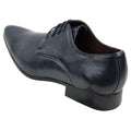 Mens Blue Black Cream Beige Leather Italian Design Shoes Pointed Laced Smart - Knighthood Store