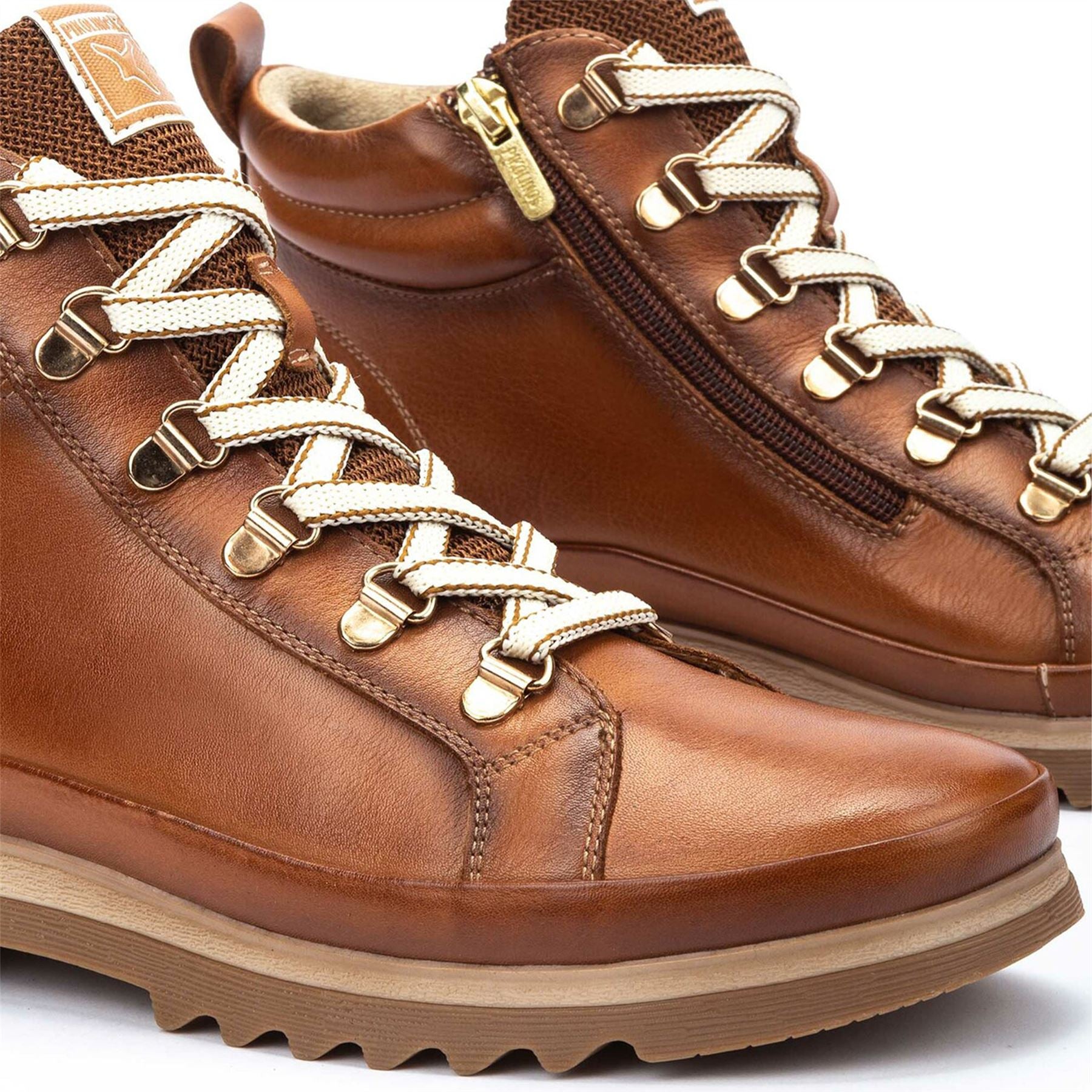 Vigo - Women’s Brandy Brown Leather Ankle Trainers Boots