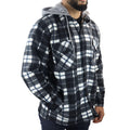 Men's Jumper Thermal Fleece Fur Lined Lumberjack Removable Hooded Buttoned Check Winter Shirt - Knighthood Store