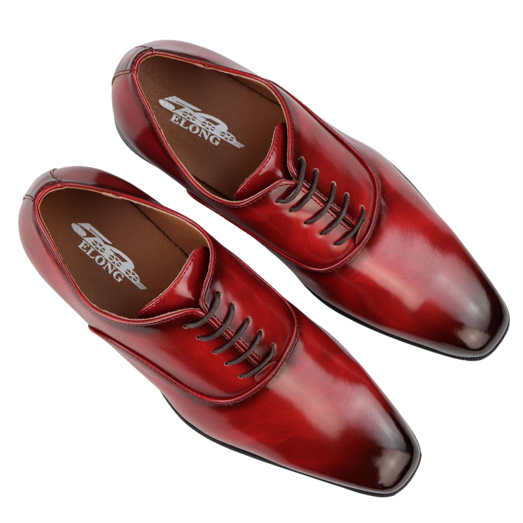 Mens Smart Formal Patent Oxford Shoes Shiny Laced Classic Round Toe Dress - Knighthood Store