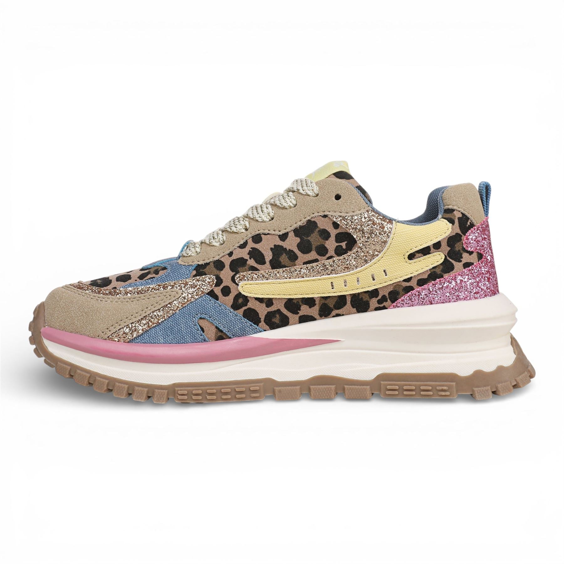 Leo - Women's Pink Yellow Retro Sneaker