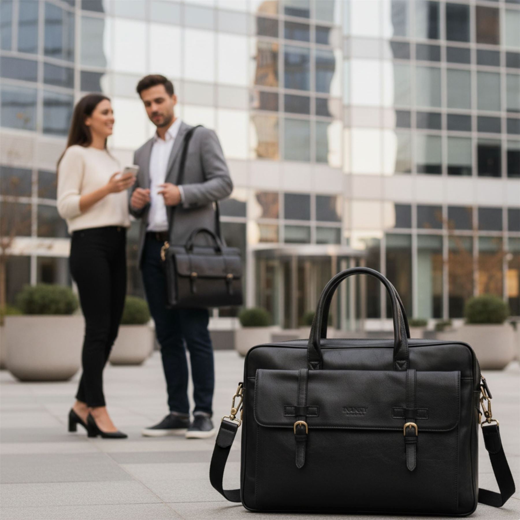Belmont - Vintage Genuine Leather Laptop Bag Briefcase