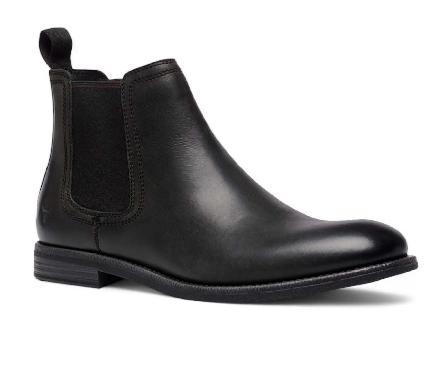 Sergio - Men's Black Slip On Leather Chelsea Boots