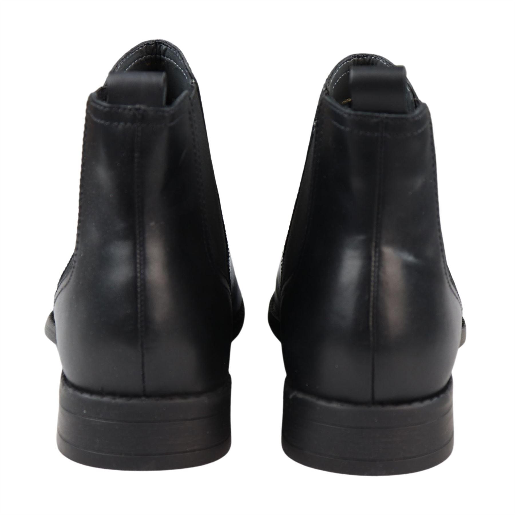 Mens Black Slip On Chelsea Boots Real Leather Smart Casual - Knighthood Store