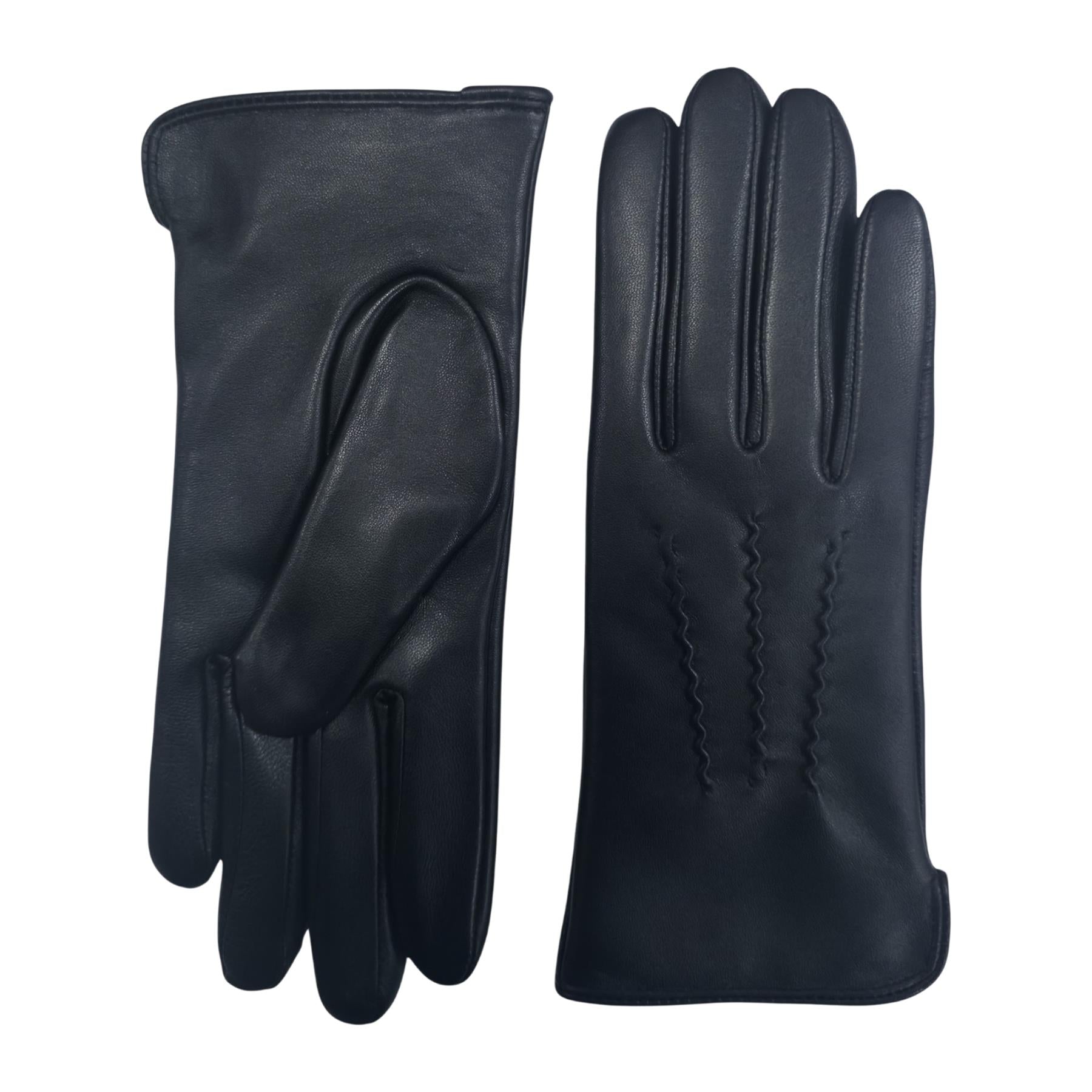 Women’s Genuine Leather Wool Lined Touchscreen Gloves