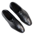 Men's Black Matt Derby Shoes Brogues Genuine Leather Formal Dress Shoe - Knighthood Store