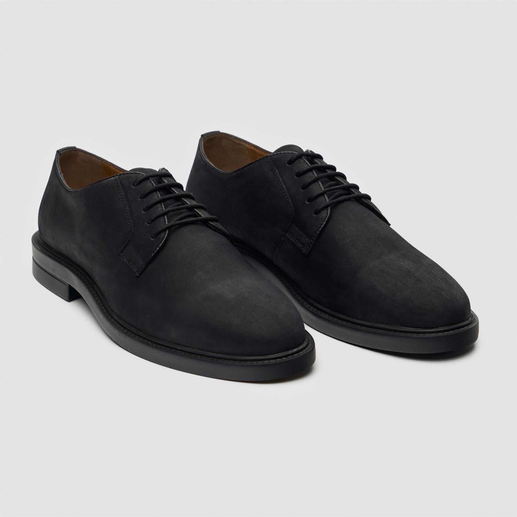 Pedro - Men's Black Suede Matte Finish Lace-Up Derby Shoes