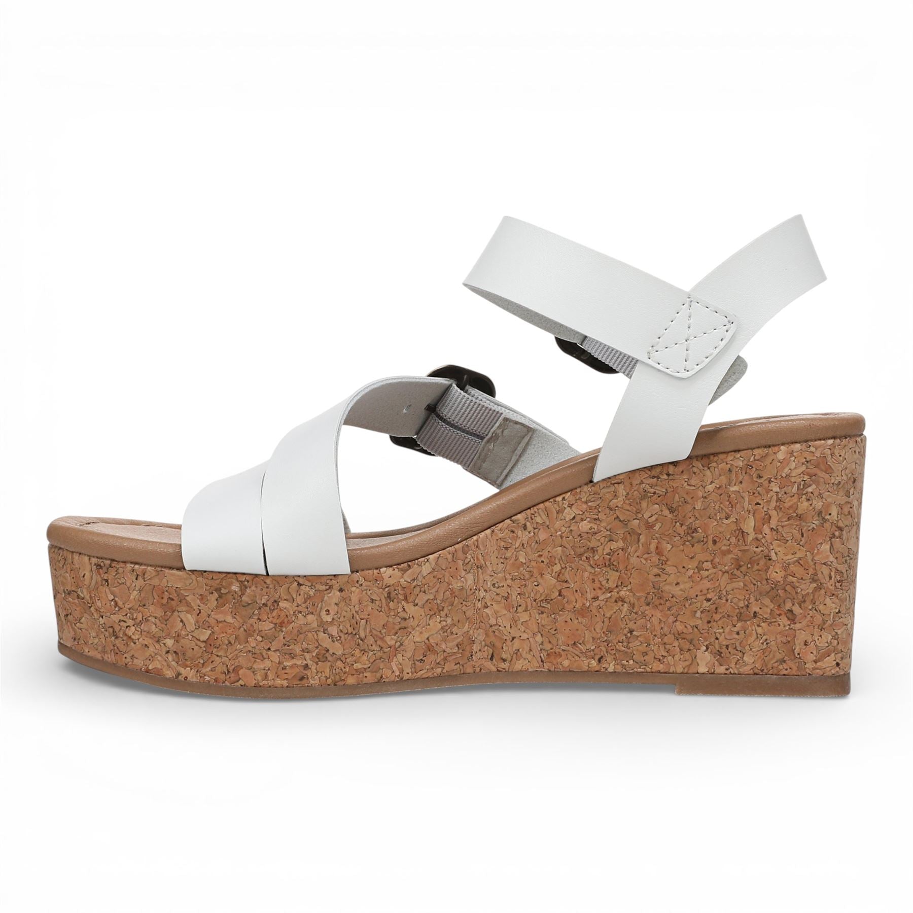 Ali - Women's White Wedge Strappy Espadrille Heel Sandals