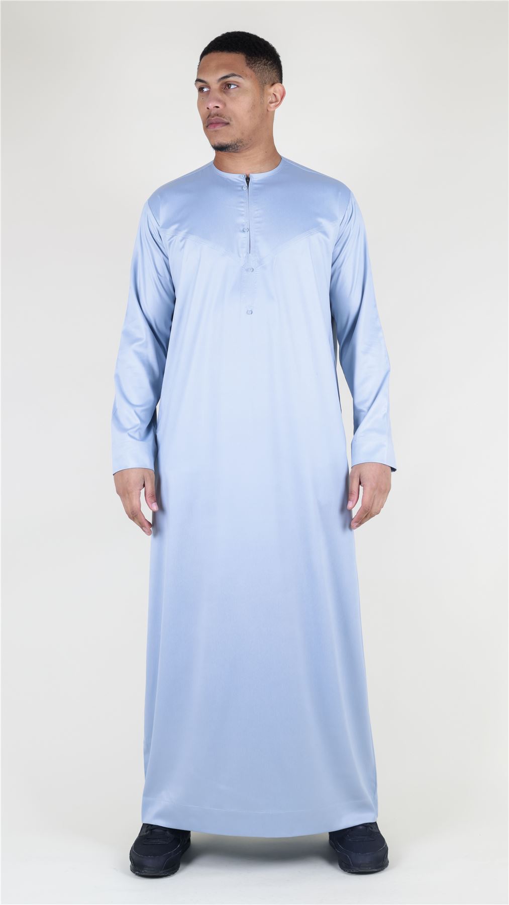 Men's Thobe Jubba Islamic Clothing Muslim Kaftan Emirati Omani Satin Robe