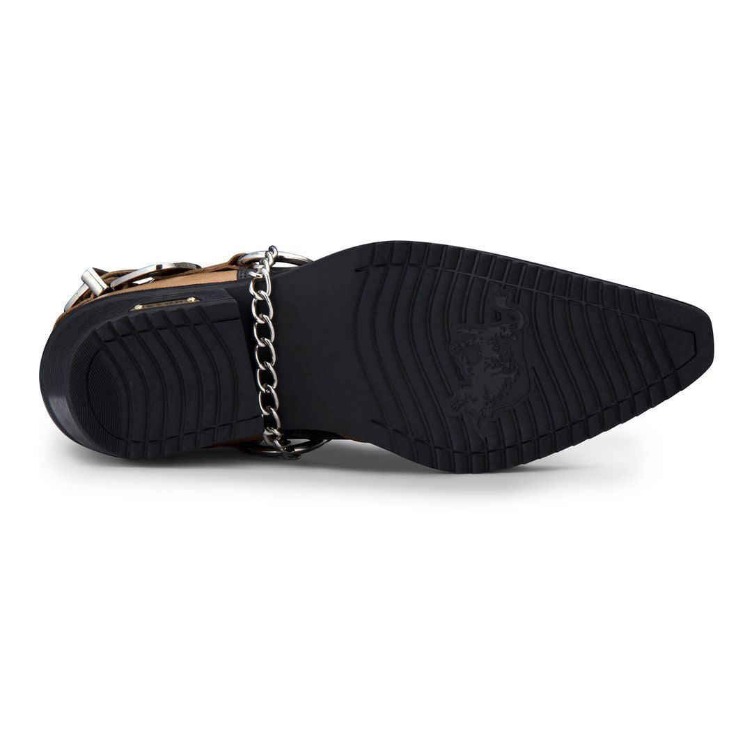 Mens Genuine Leather Snake Pattern Riding Westerm Shoes Wincklepickers Cuban Heel Cowboy - Knighthood Store