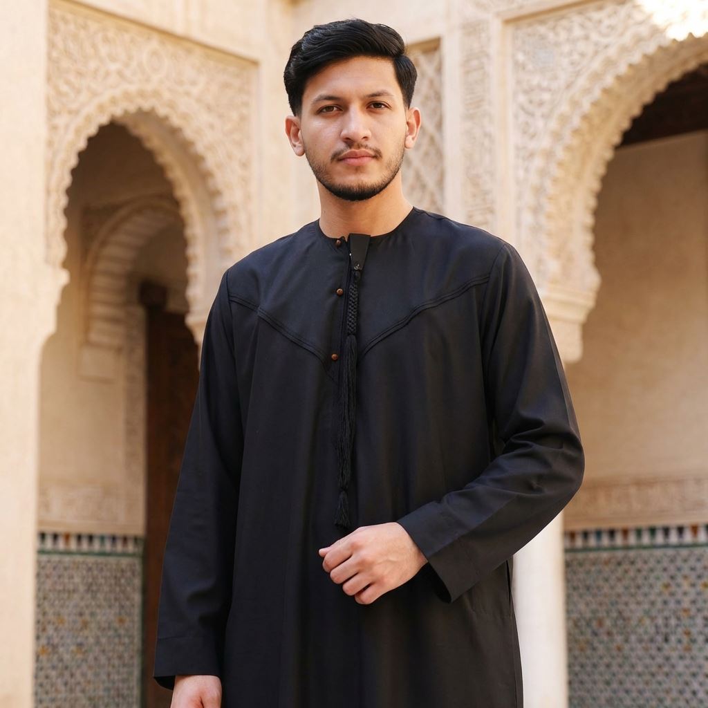 HM11 - Men's Emirati Omani Bobble Button Thobe