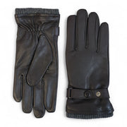 Men’s Genuine Leather Ribbed Knit Cuff Gloves