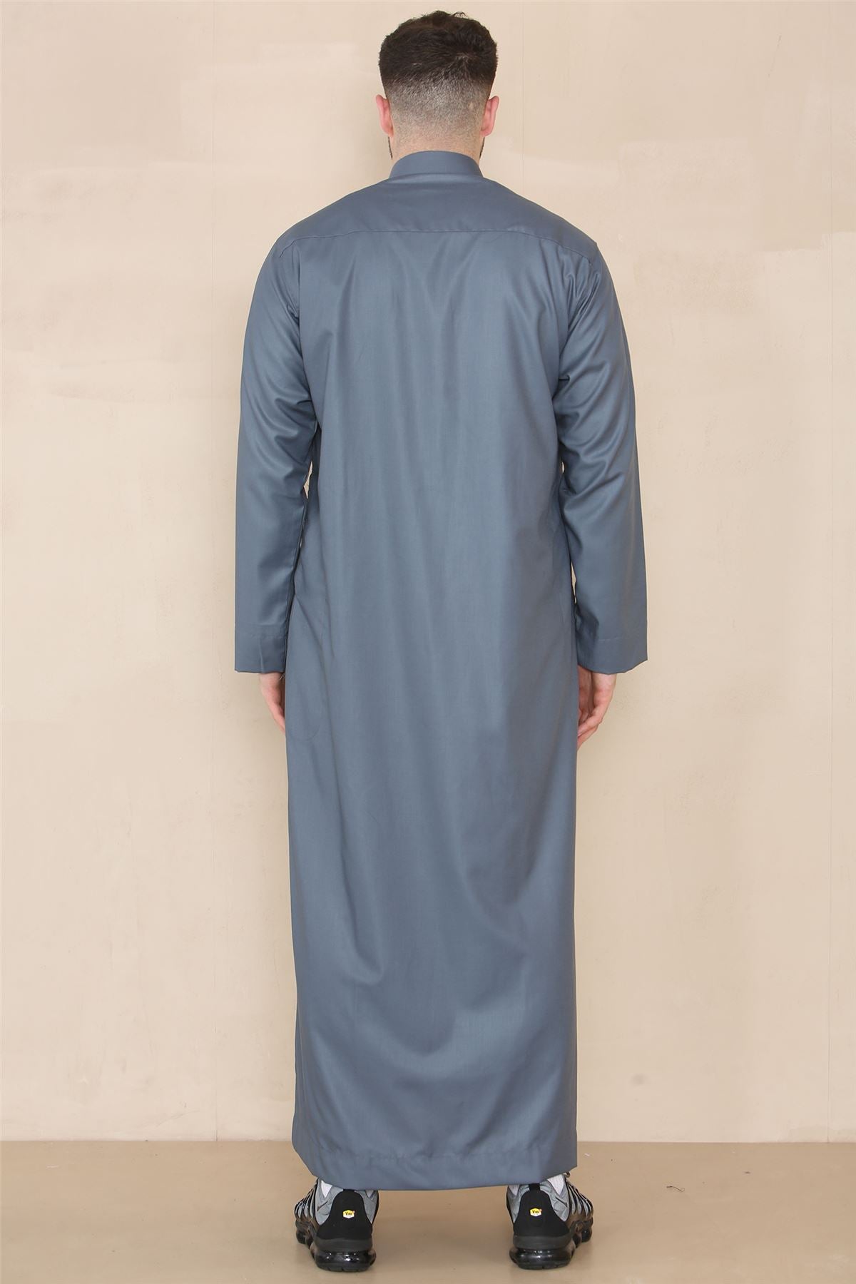 Mens Thobe Jubba Nehru Stand Collar Islamic Clothing Muslim Kaftan Eid Robe Saudi Slim Regular Fit