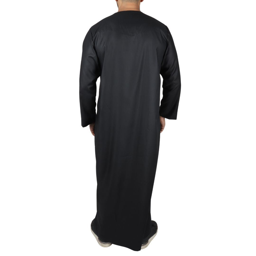 Men's Thobe Jubba Islamic Clothing Muslim Kaftan Emirati Omani Robe String Tassel