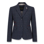 TPW-32 - Women's Navy Wool Blend Tweed Blazer Waistcoat