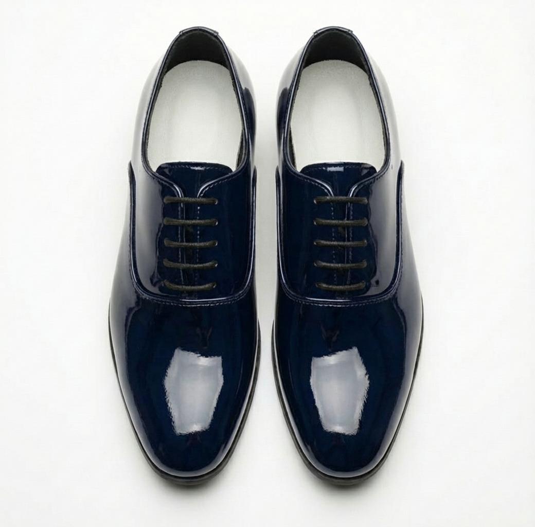 Men’s Formal Patent PU Leather Oxfords Lace-Up Dress Shoes
