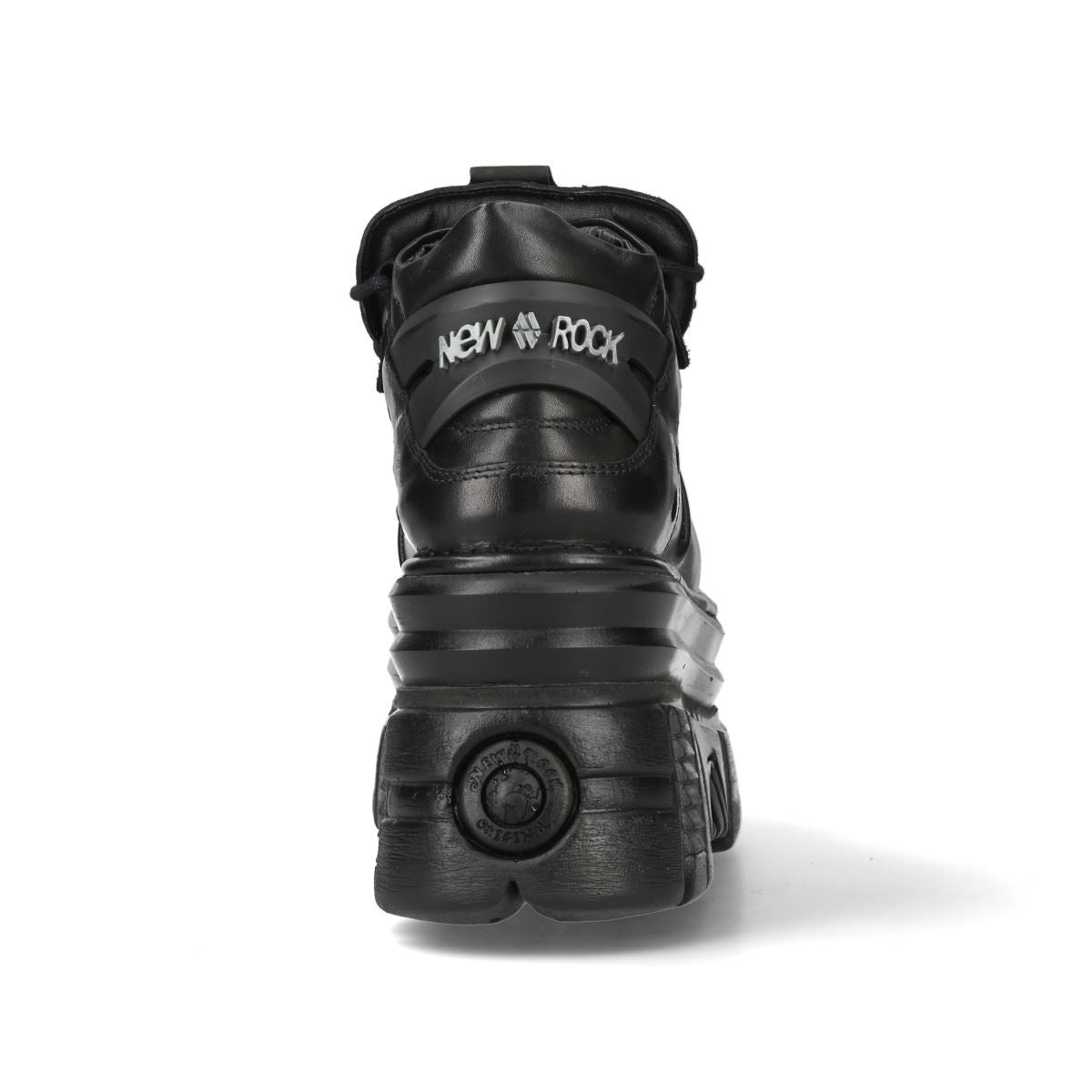 New Rock M-106-C178 Black Gothic Punk Chunky Ankle Boots