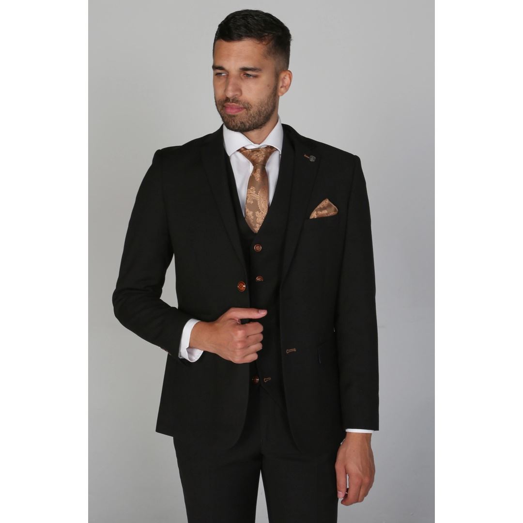 Mayfair- Men's Plain Black Blazer Weddings & Prom