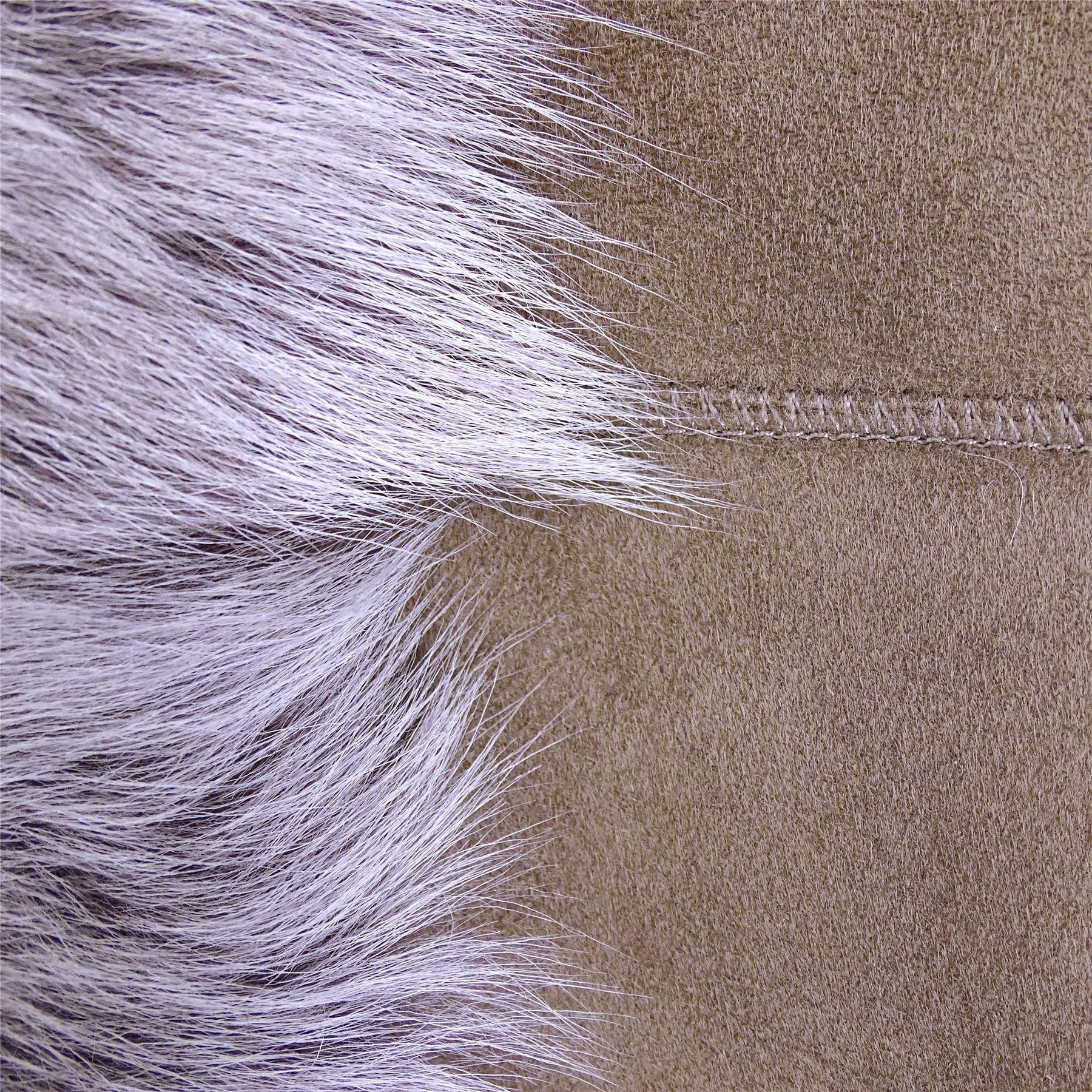 Ladies Women Real Spanish Shearling Sheepskin Toscana Taupe Long Waistcoat Gilet - Knighthood Store