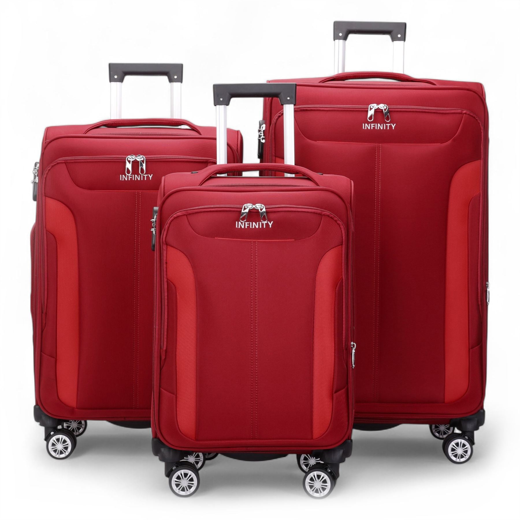 Lightweight Expandable Luggage Softshell 8 Weel Suitcase Set