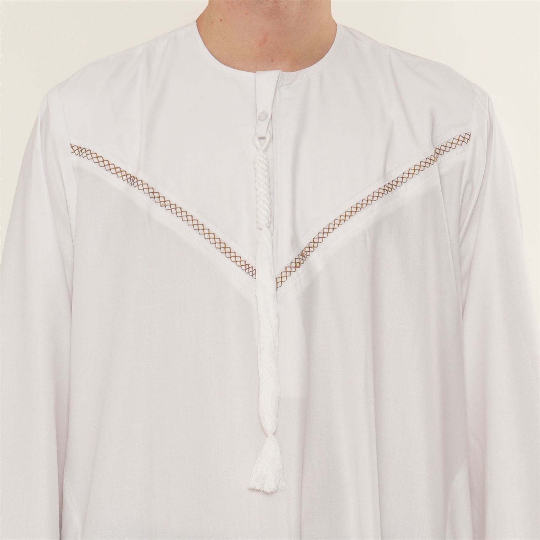 HM10 - Men's  Emirati Omani Zipped Embroidery Thobe
