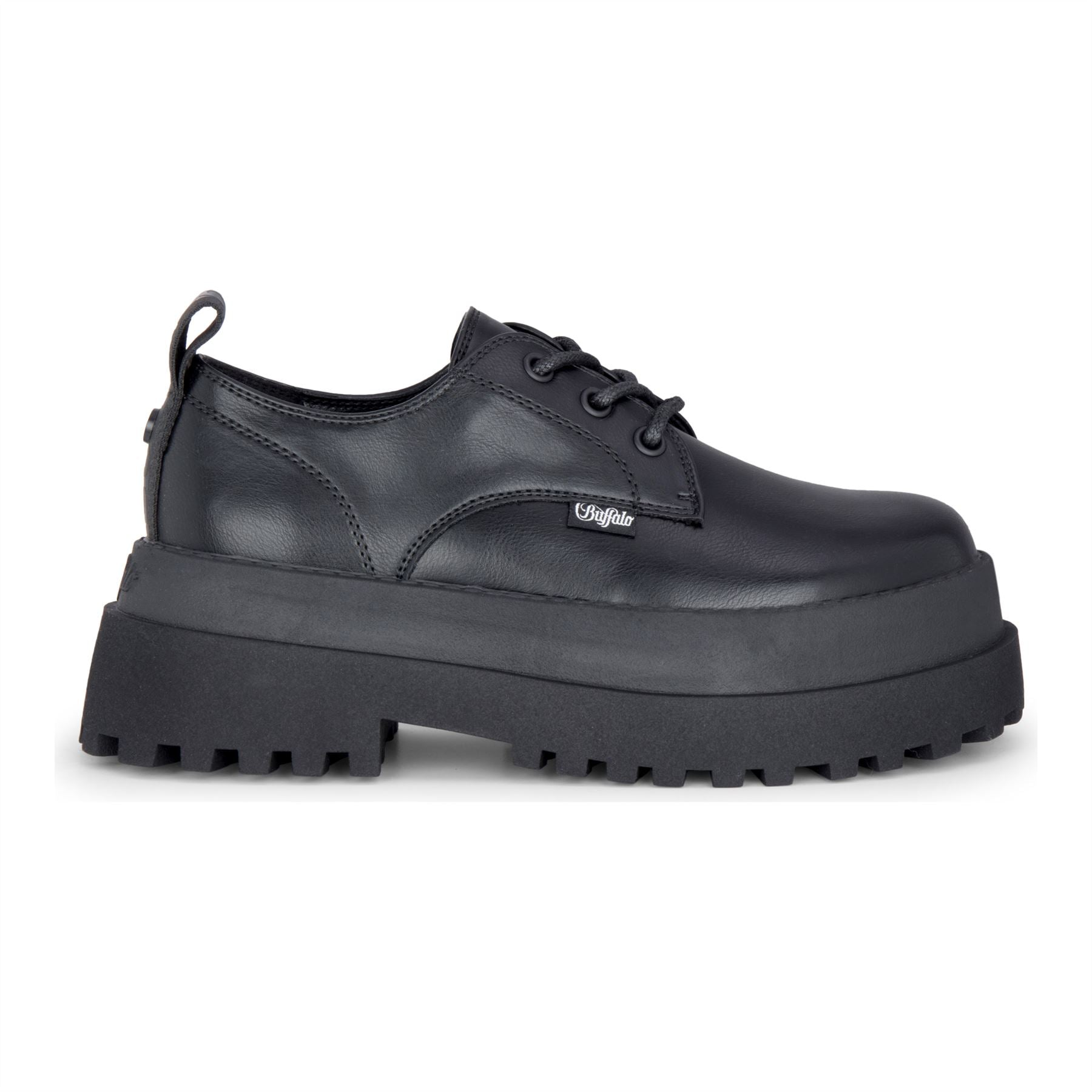 PLUTO LACE UP - Women’s Black Lace-Up Platform Shoes