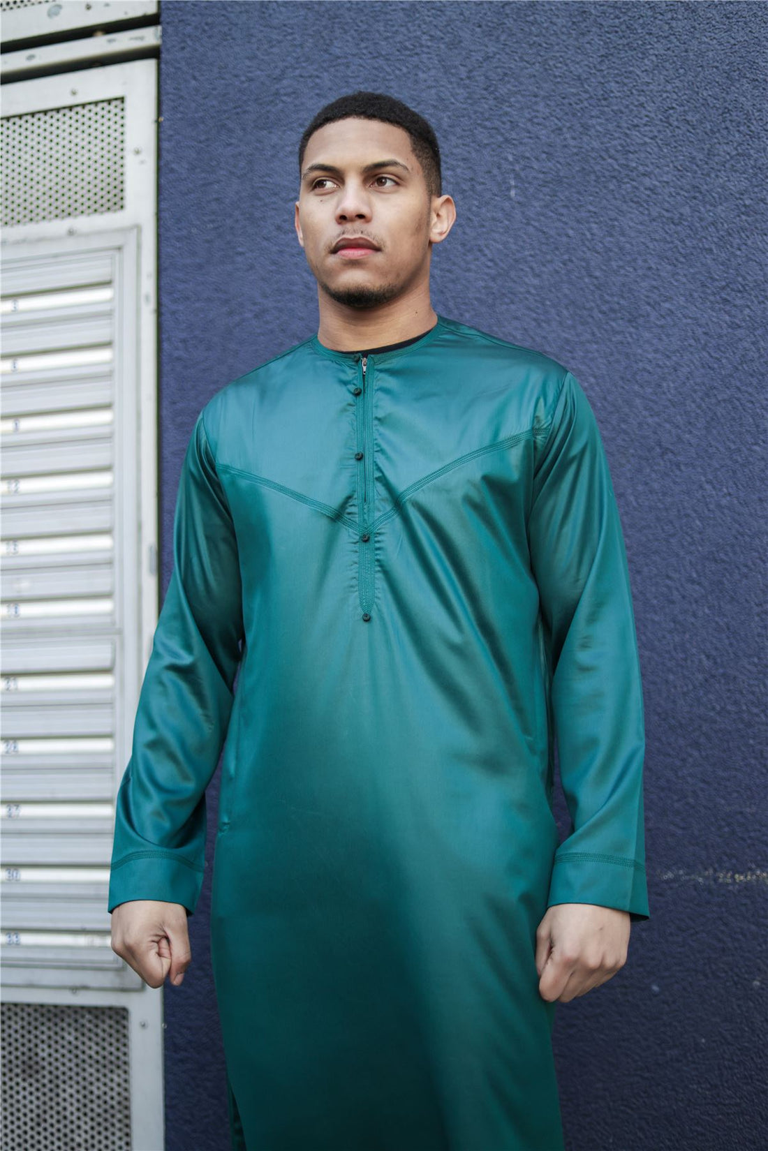 Men's Thobe Jubba Islamic Clothing Muslim Kaftan Emirati Omani Satin Robe