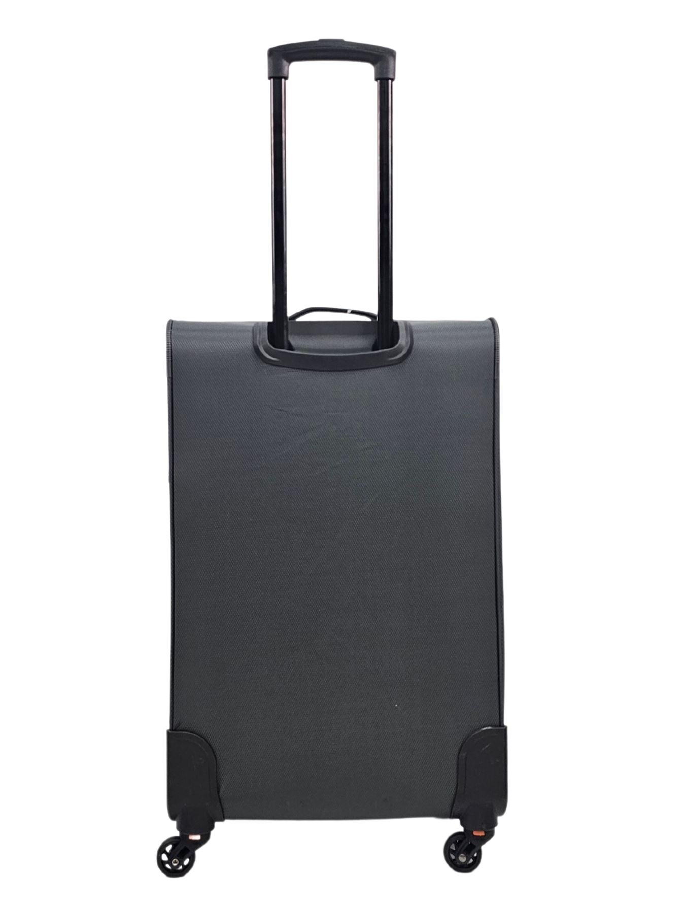 Soft Case Suitcase 4 Wheels Cabin Check In Hand Luggage Trolley Pin Combination Zipped Compartments