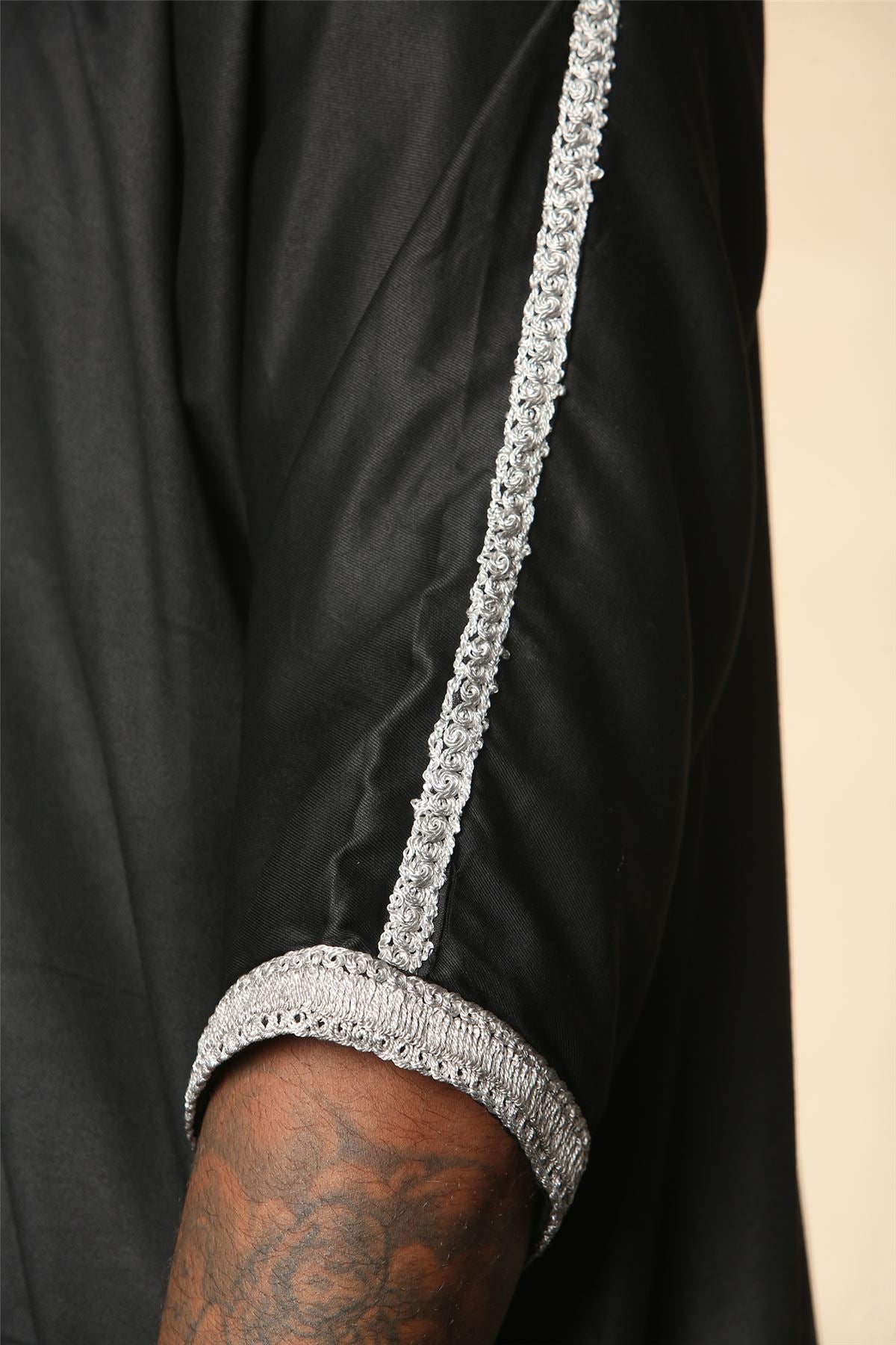 Men's Moroccan Thobe Short Sleeve Gandoura Embroidery Kaftan Jubba