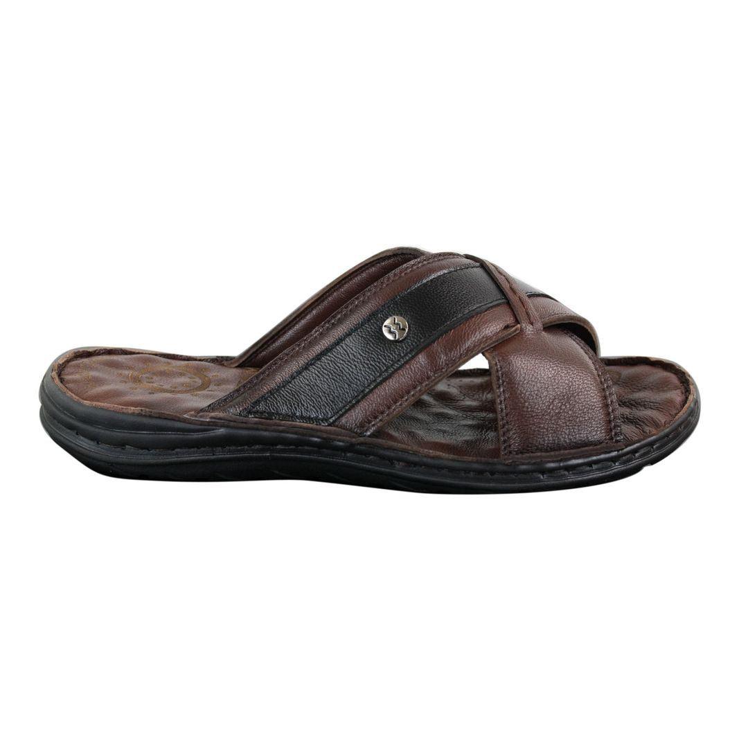 Mens Pure Real Leather Flip Flops Slip On Slippers Premium Comfort Waterproof Sandals - Knighthood Store