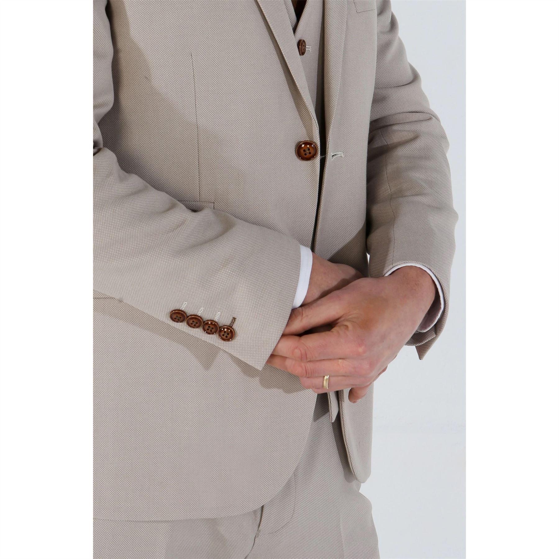 Men's Blazer Beige Birdseye Sport Coat Tailored Fit Summer Suit Jacket - Knighthood Store