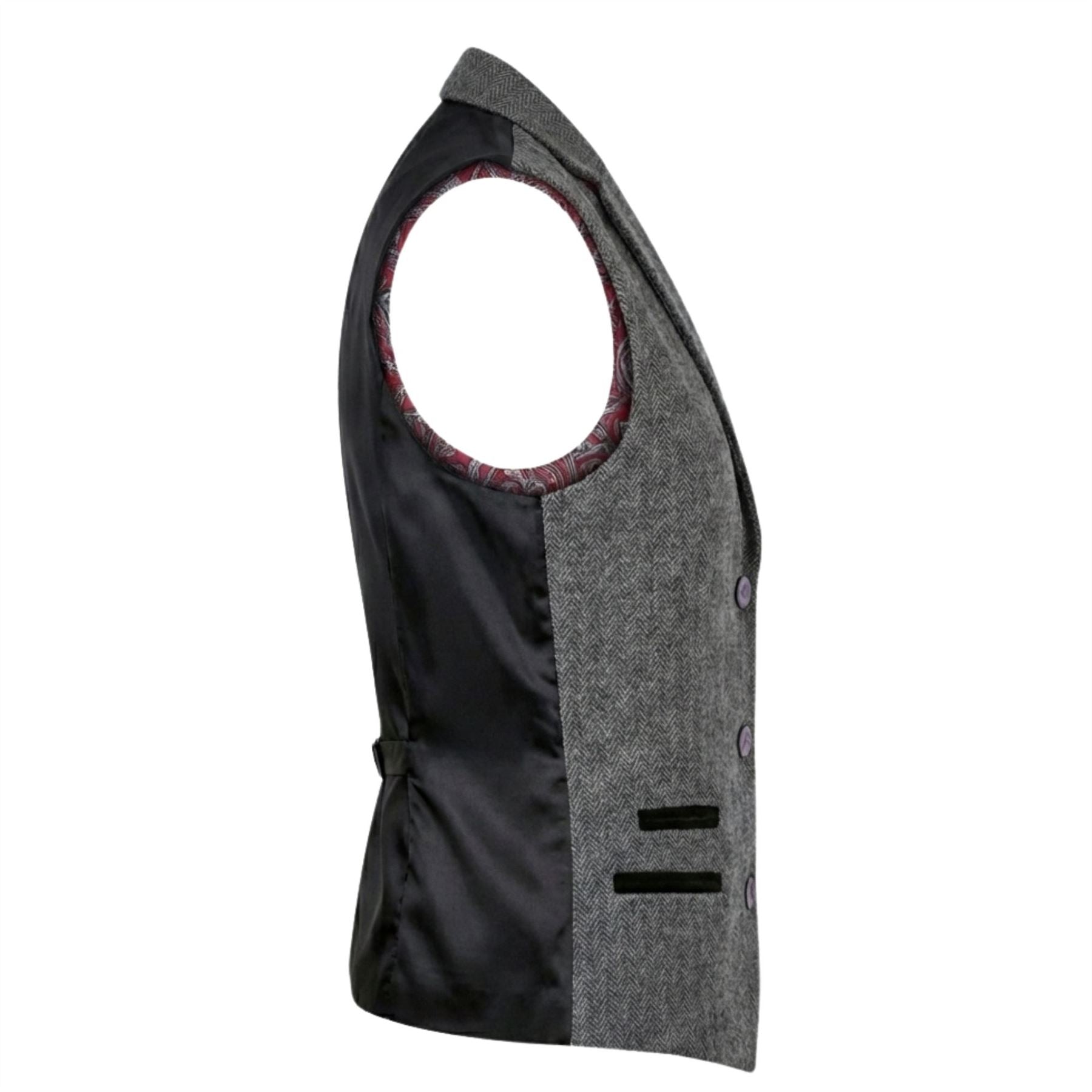 IMW-03 - Women's Grey Tweed Herringbone Blazer Waistcoat