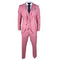 Men's Classic 3 Piece Suit Blush Pink Pocket Chain Wedding Tailored Fit Vintage Formal - Knighthood Store