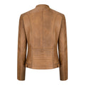 New Ladies Womens Real Leather Slim Fit Soft Zip Biker Style Jacket - Knighthood Store