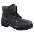 Mens Casual Work Laced R Boots Biker Work Combat Military PU Nubuck Leather - Knighthood Store