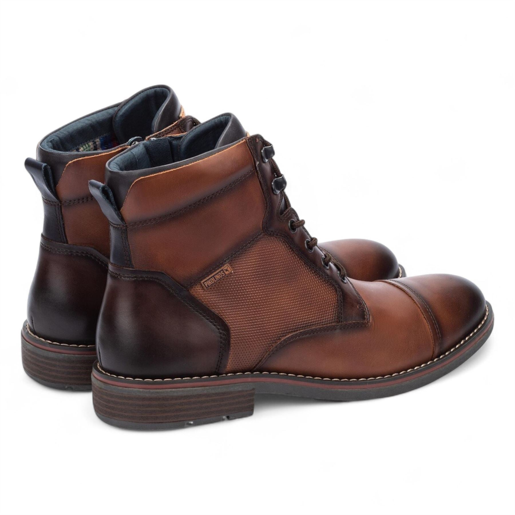 York - Men's Cuero Brown Lace Up Leather Ankle Boots