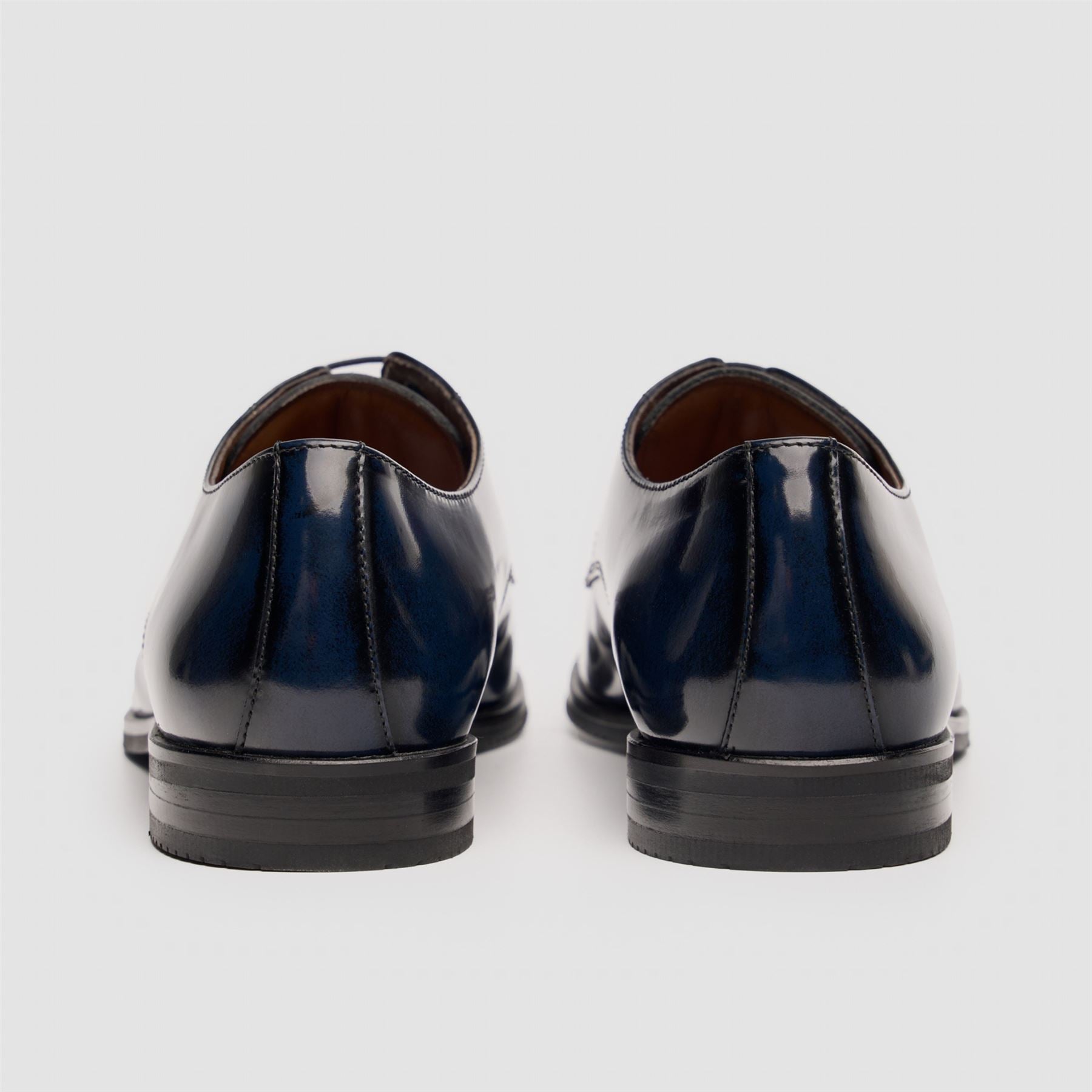 Chester - Men's Navy High-Shine Polished Derby Shoes
