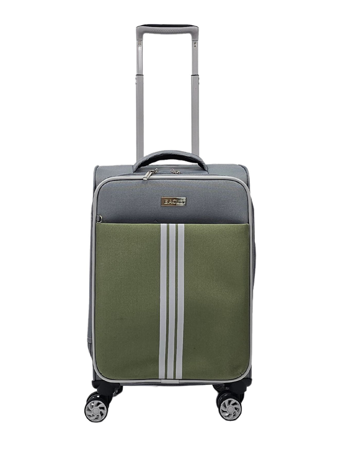 Soft Case Suitcase 4 Wheels Cabin Check In Hand Luggage Trolley Set - Grey / S