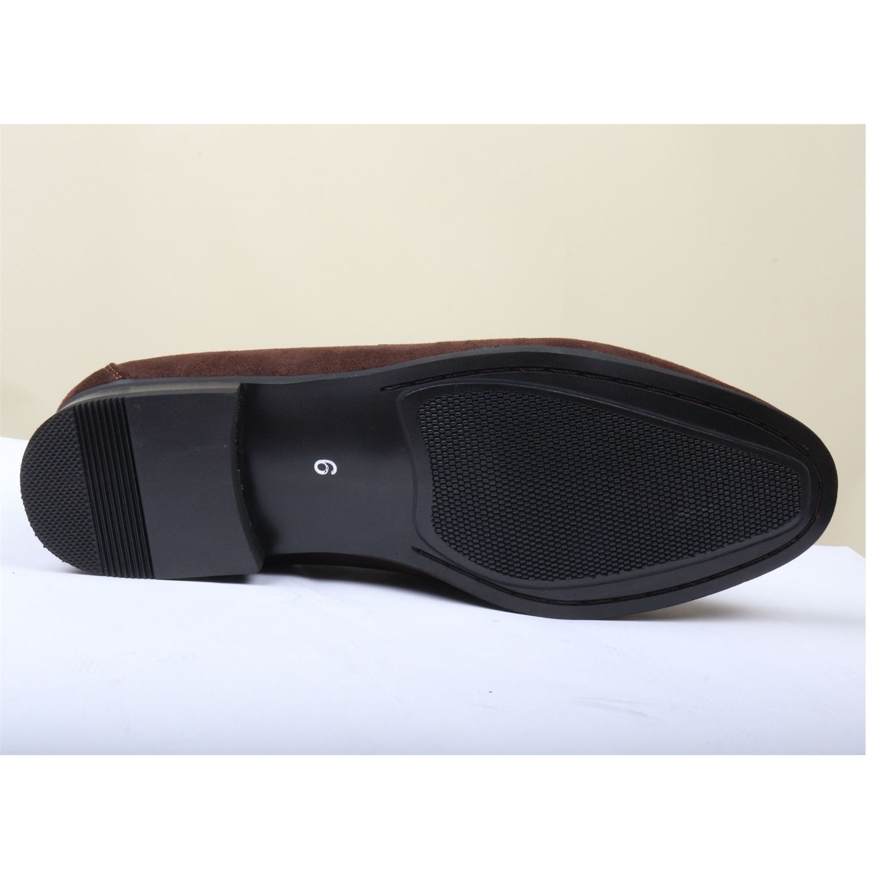 Men's Suede Leather Lined Gold Buckle Loafers