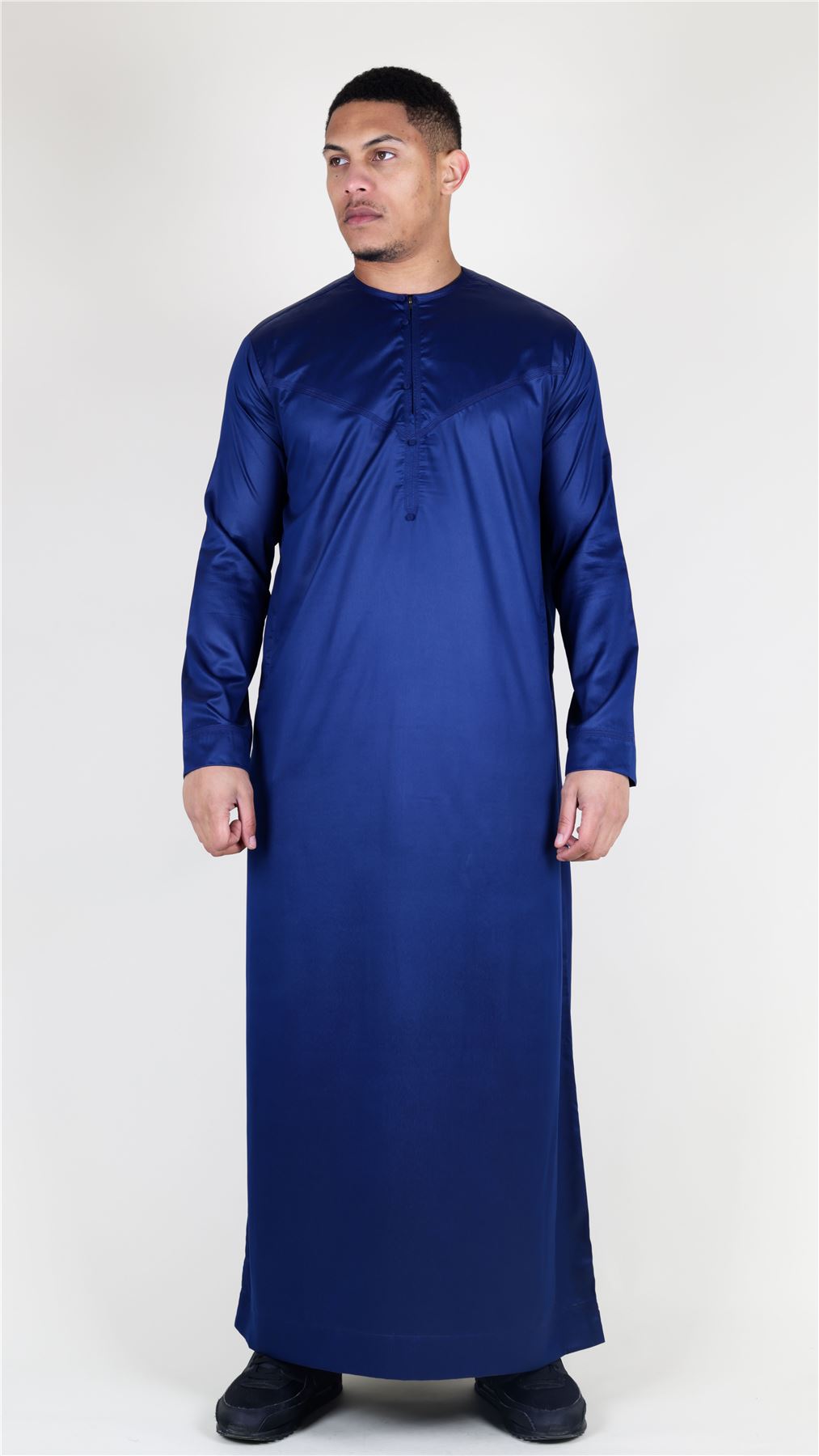 Men's Thobe Jubba Islamic Clothing Muslim Kaftan Emirati Omani Satin Robe