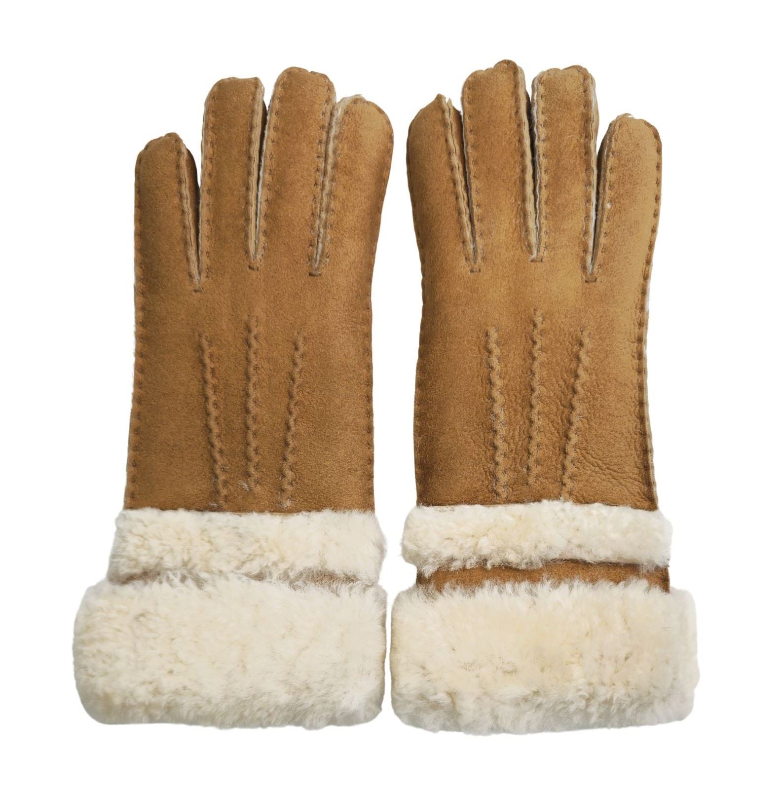 Women’s Plush Cuff Suede Leather Gloves
