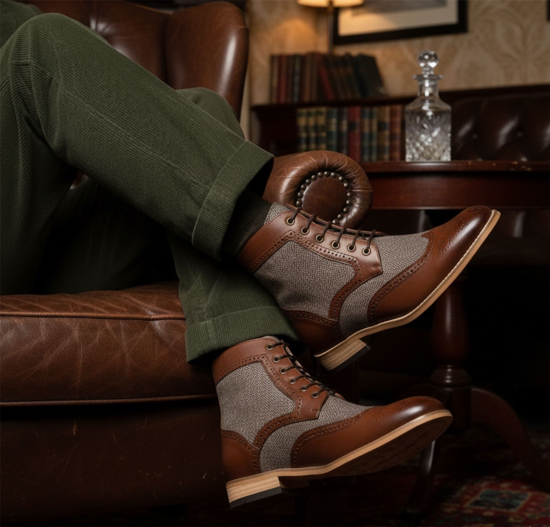 Men’s Wingtip Brogue Ankle Boots