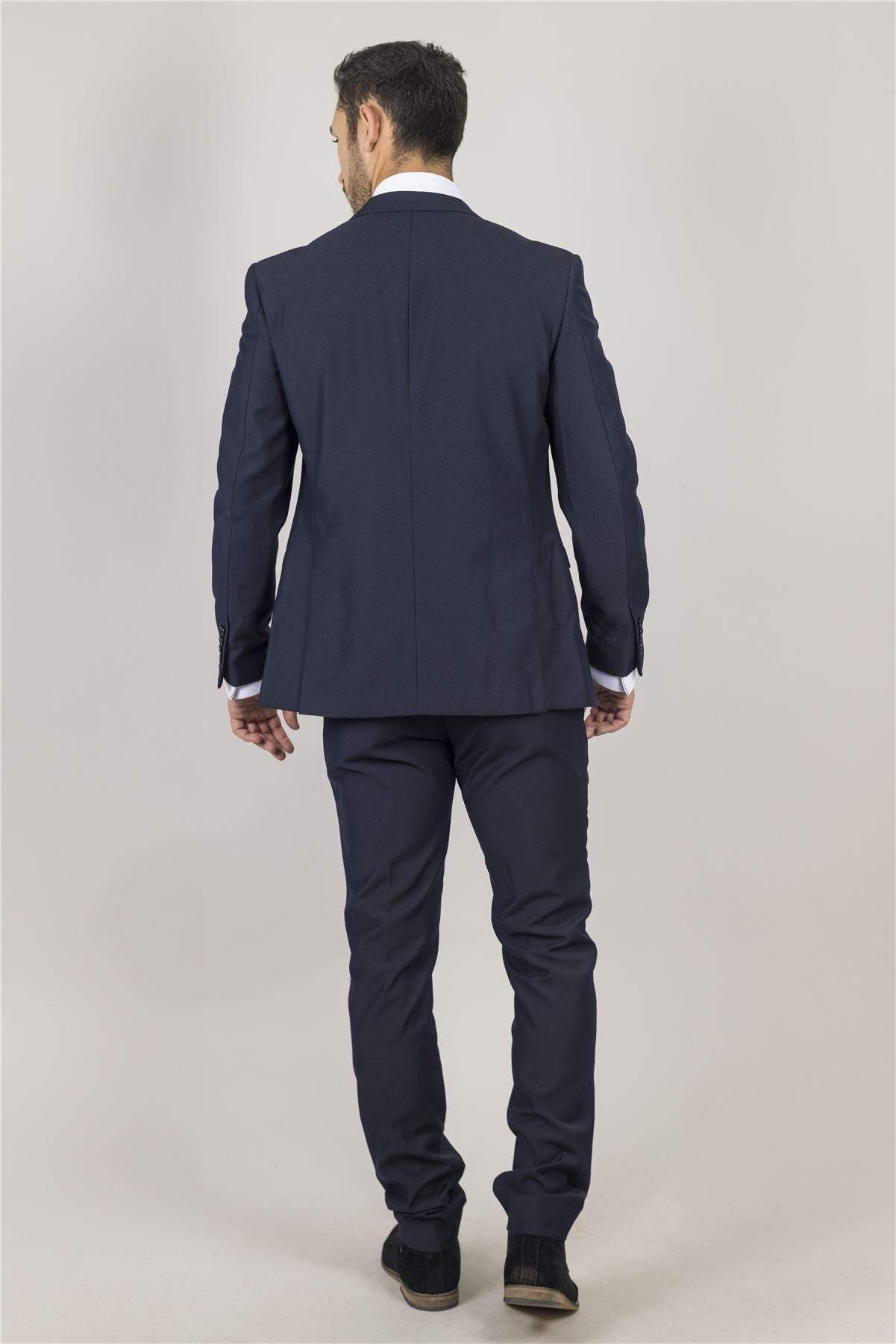 Men's Suit Navy Blue 3 Piece Tailored Fit Formal Dress