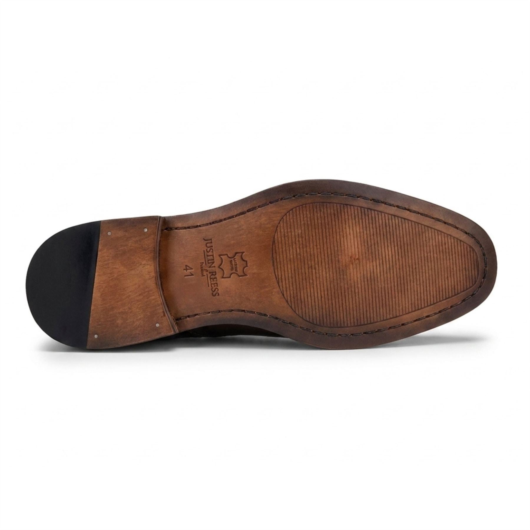 Jett - Men's Tan Cross-Stitch Toe Cap Oxford Shoes