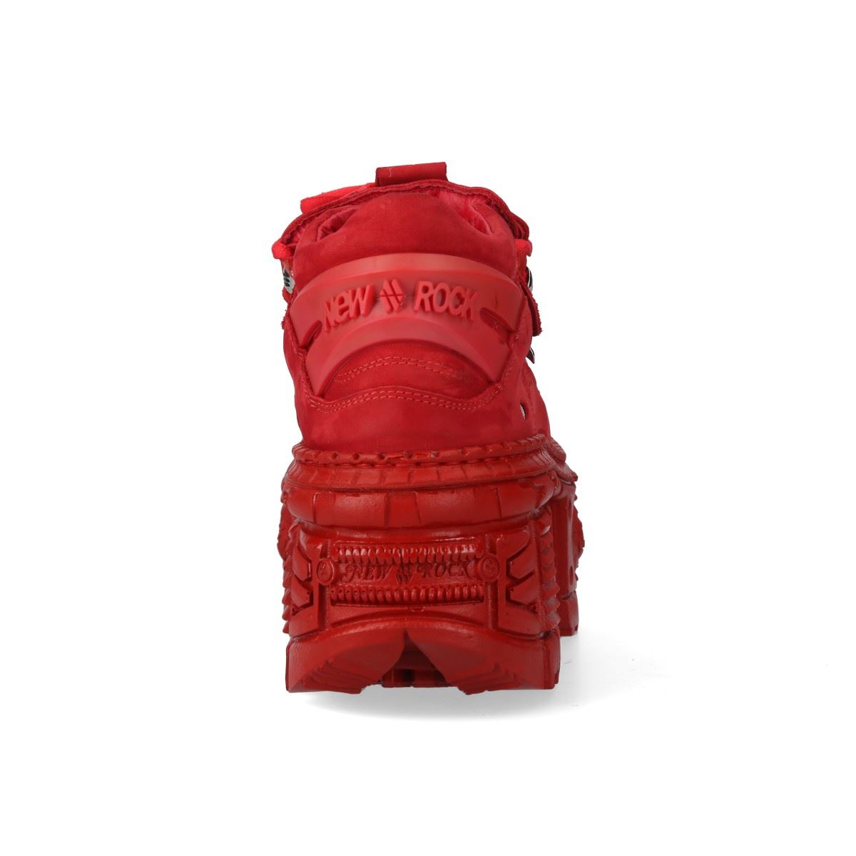 New Rock M-106WALL-C13 Red Leather Gothic Ankle Boots