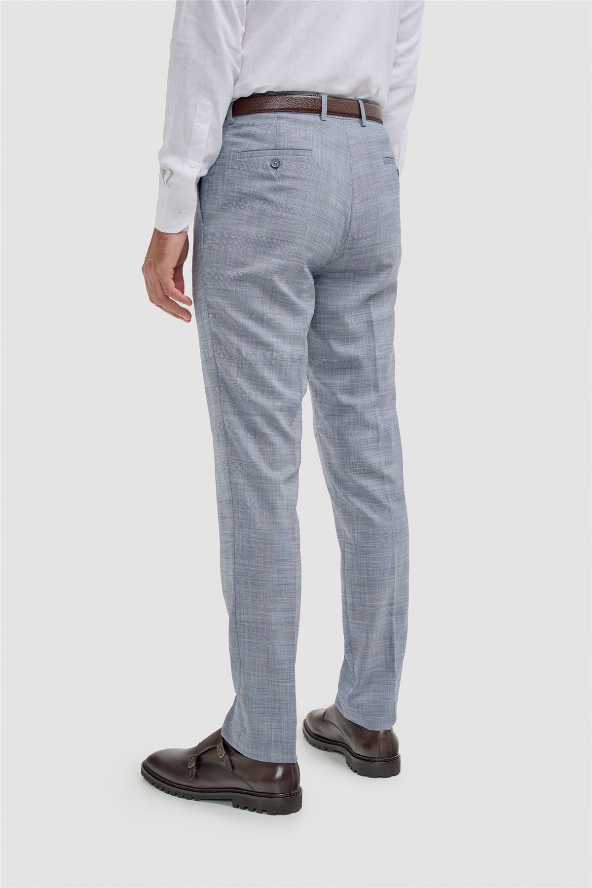 Camden - Men's Blue 3 Piece Check Suit