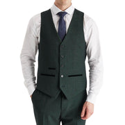 Regent - Men's Green Plaid Check Waistcoat