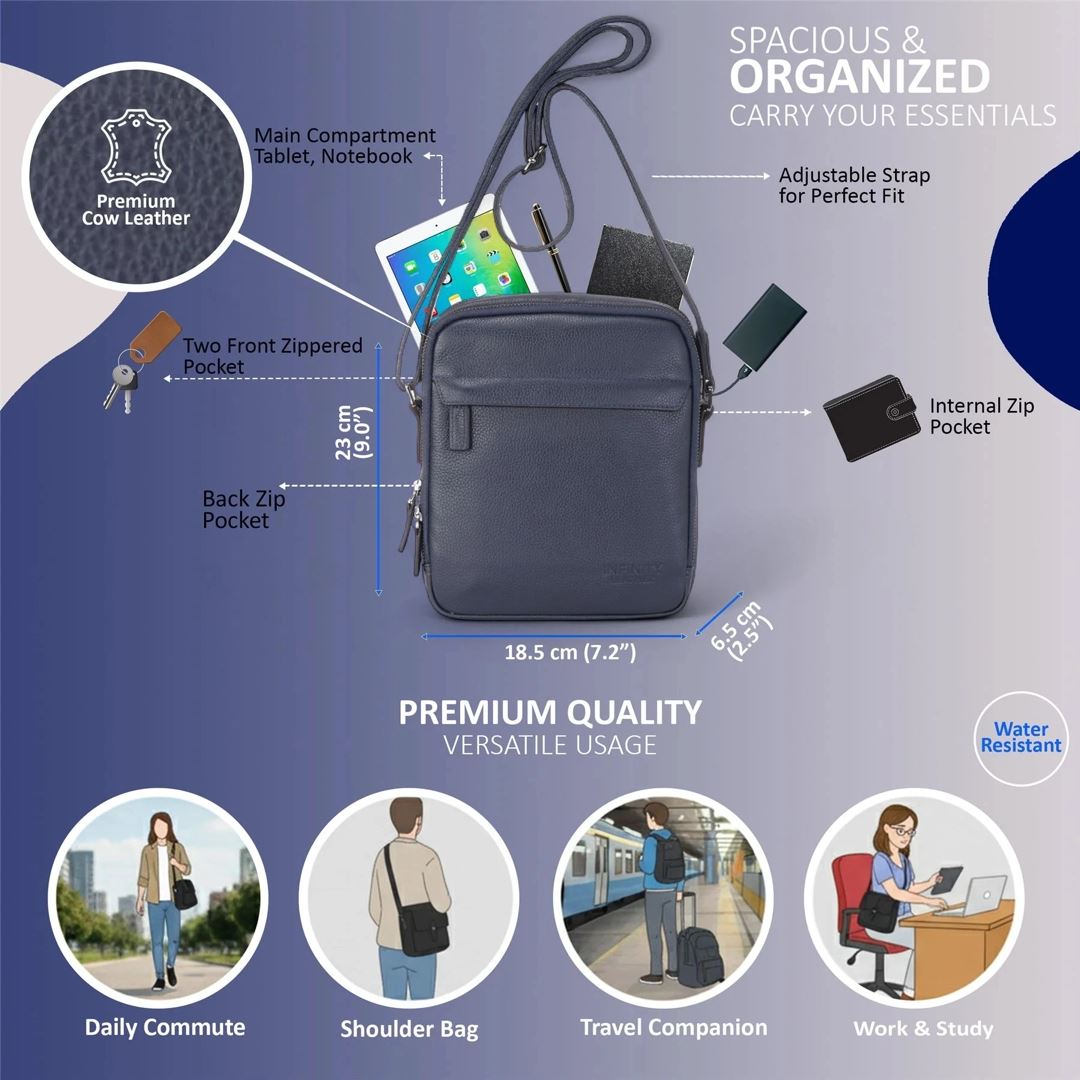 Hawthrone - Genuine Leather Shoulder Messenger Bag